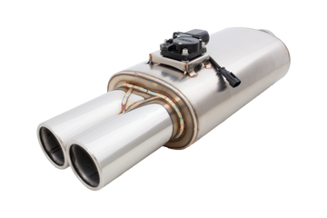 2.5 Inch Oval Varex Valved Muffler with 4 Inch Twin Tips