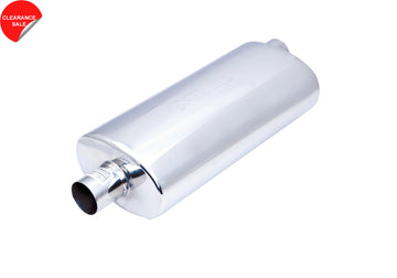 Slim Oval Muffler in 304 Stainless Steel with 3 Inch Inlet
