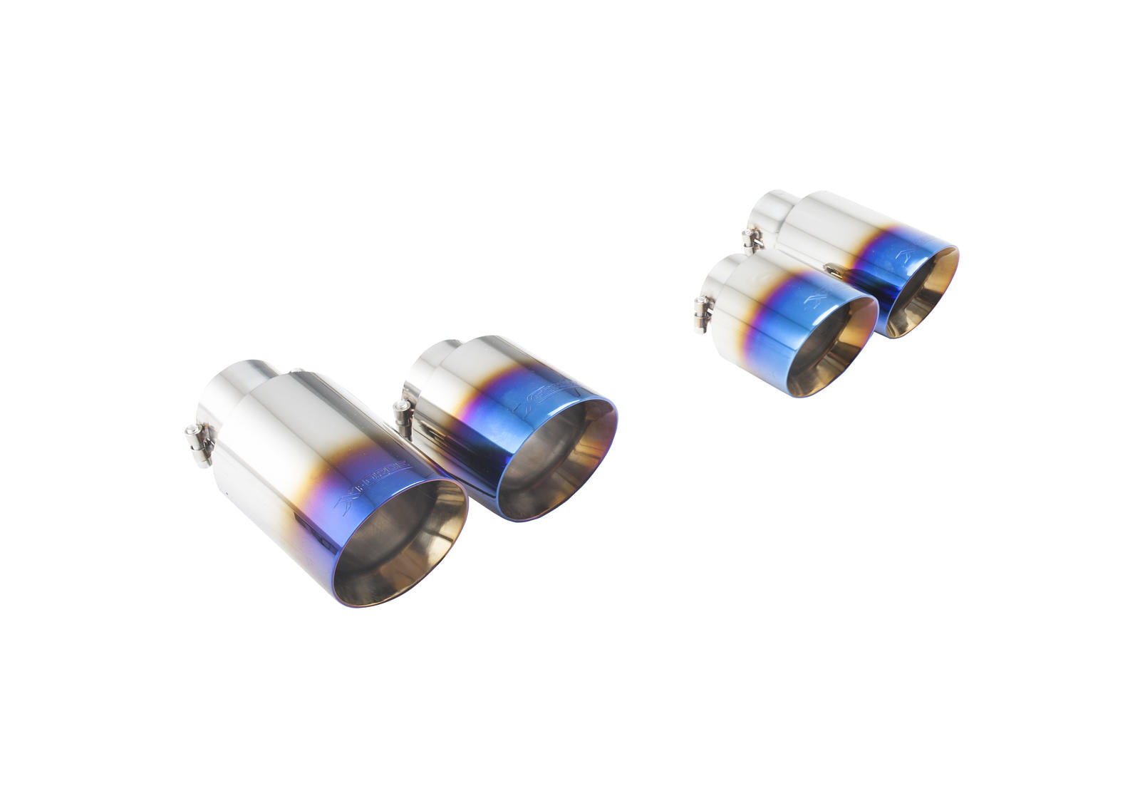 VW Audi Burnt Blue Stainless Steel Tips