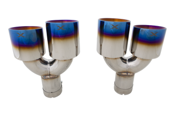 VW Golf R MK8 & MK8.5 Burnt Blue Look Quad 4.5 Inch Tip Option