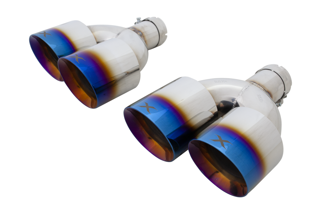 VW Golf R MK7 to MK7.5 Burnt Blue Look Quad 4 Inch Tip Option