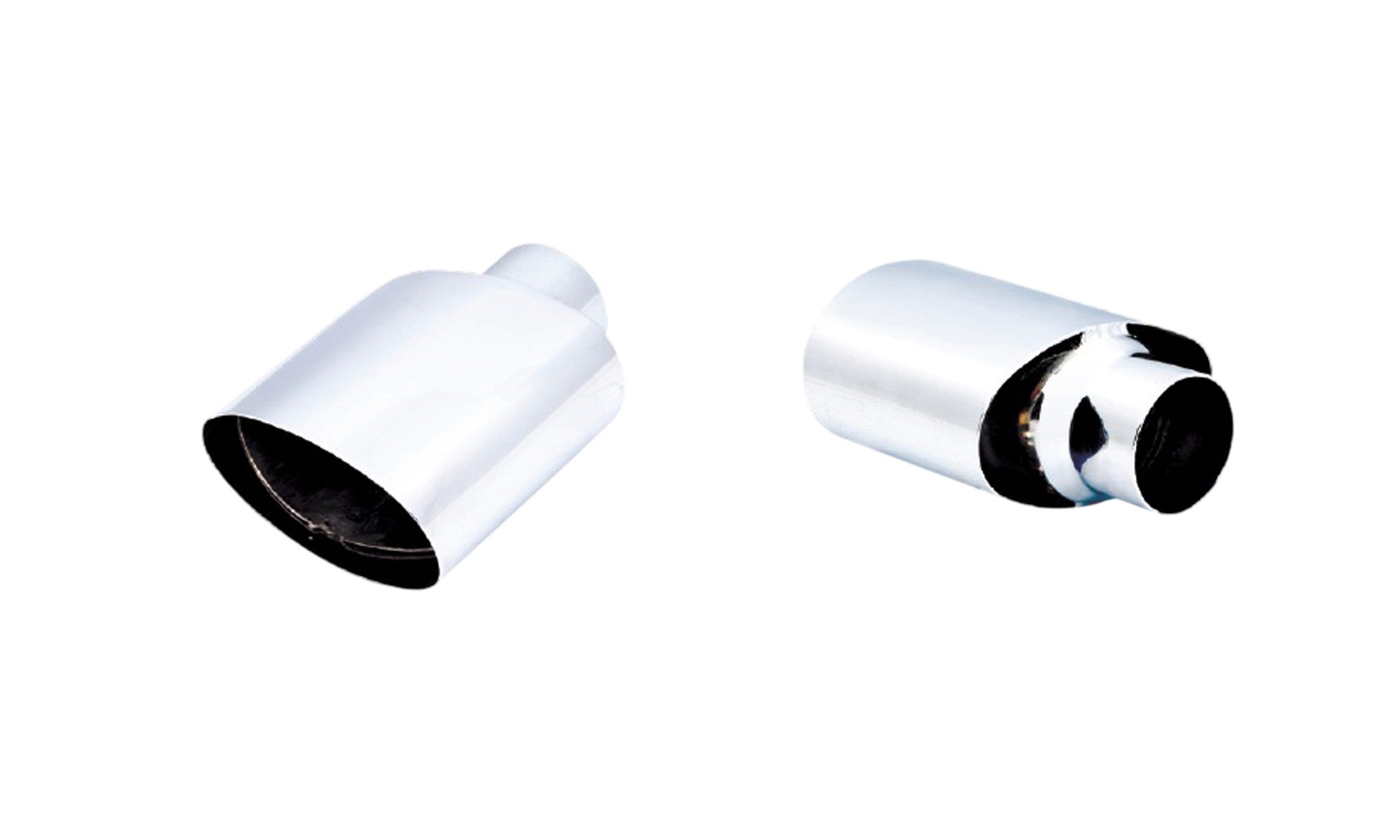 Oval Tip 5Inch x 3Inch Single Angle Cut with 2.5 Inch Inlet