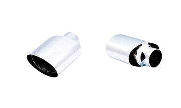 Oval Tip 5Inch x 3Inch Single Angle Cut with 2.5 Inch Inlet
