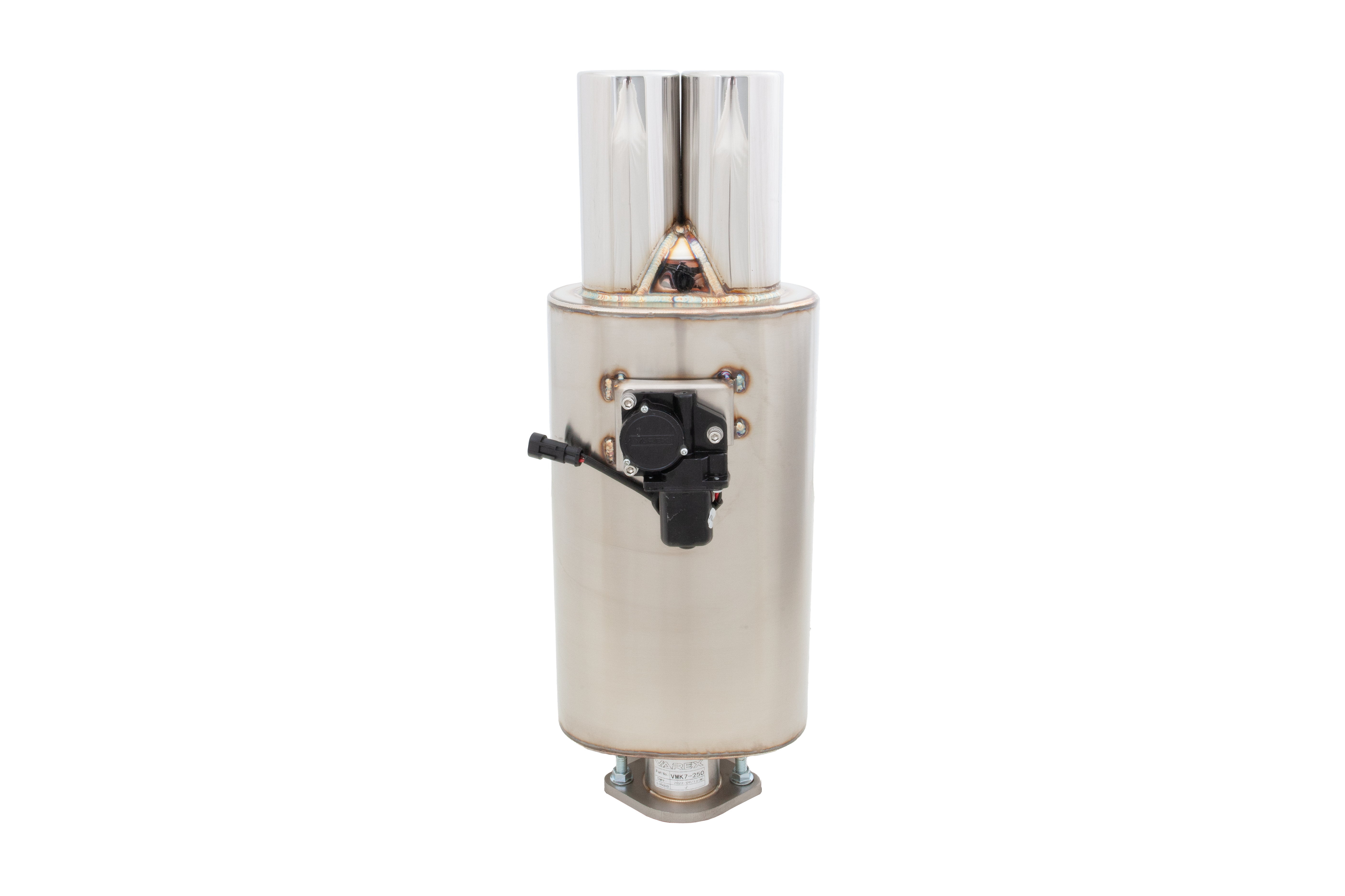 2.5 Inch Oval Varex Valved Muffler with 4 Inch Twin Tips – XFORCE