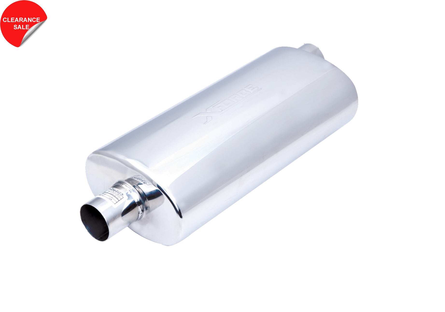 Slim Oval Muffler in 304 Stainless Steel with 3 Inch Inlet
